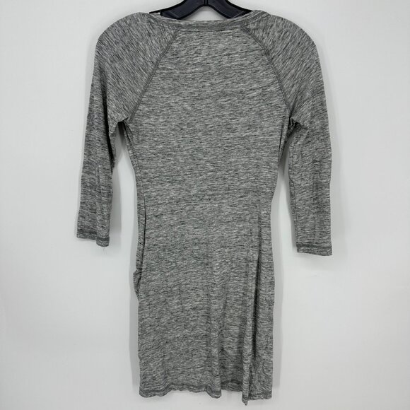 3/$25 Express Bodycon Mini Dress S Faux Wrap Marled Gray - Picture 2 of 9
